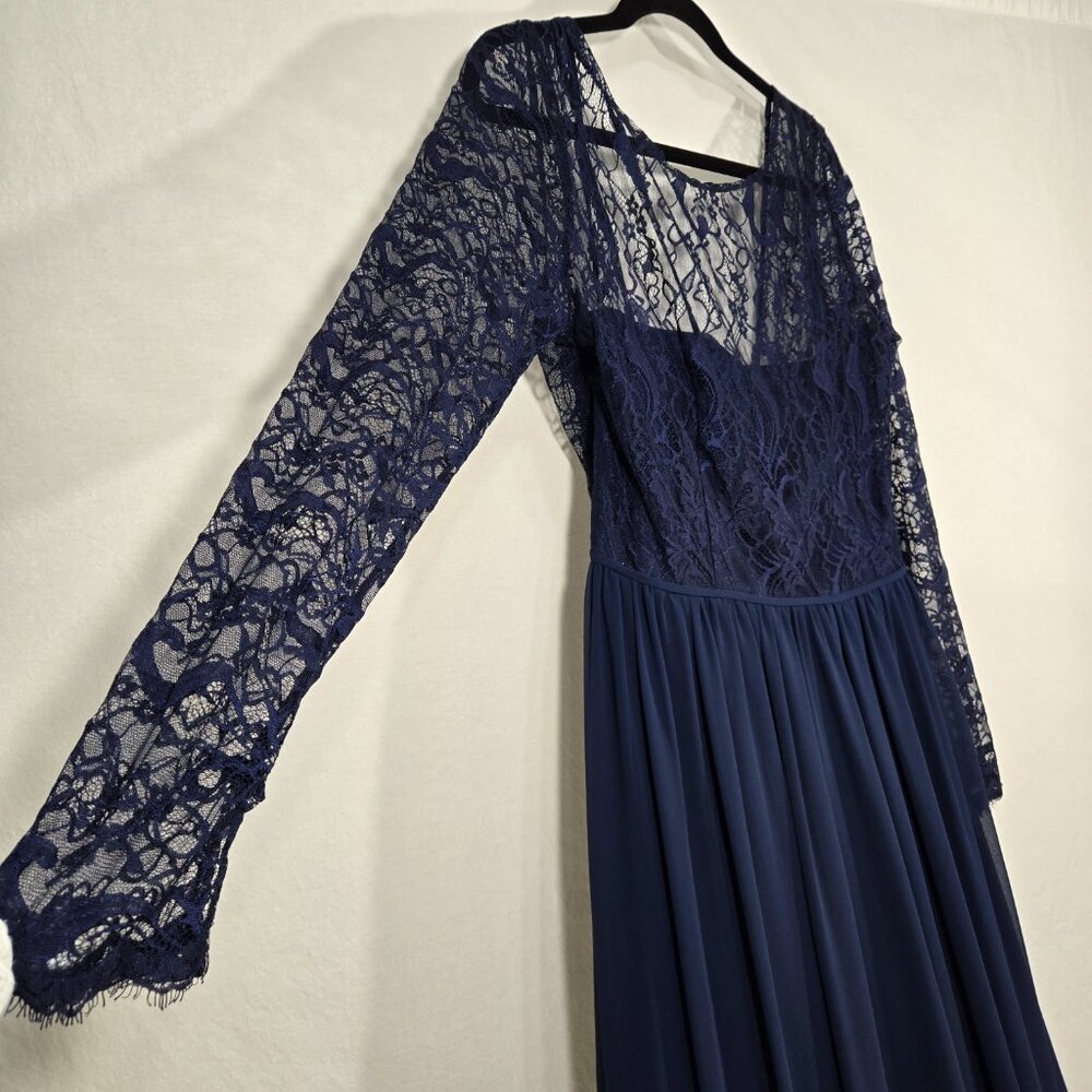 HAYLEY PAIGE Victorian ROMANTIC-GOTHIC Whimsigoth NAVY Formal Dress Size 14 NEW! - Picture 4 of 17